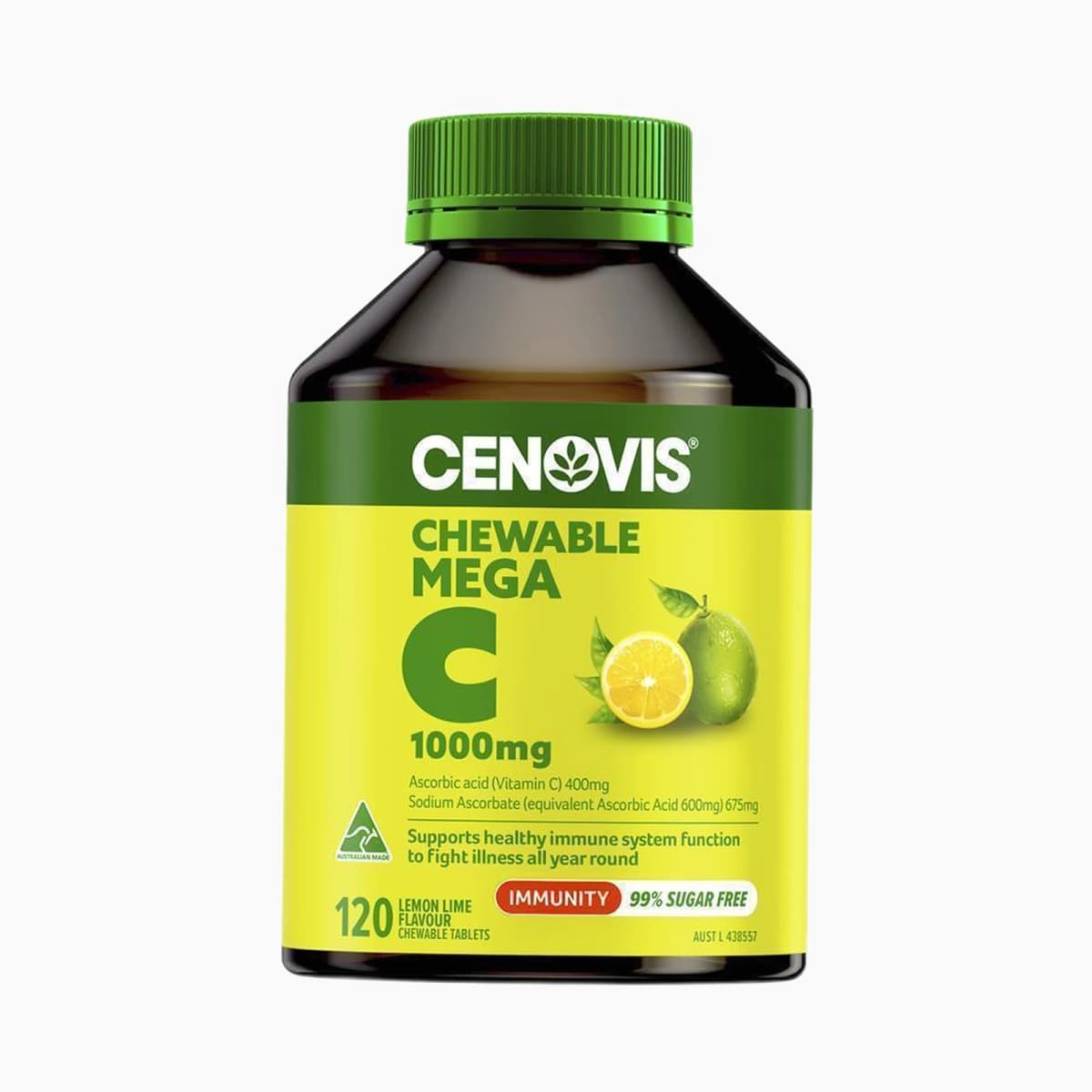 Cenovis Chewable Mega C 1000mg Lemon Lime 120 Tablets