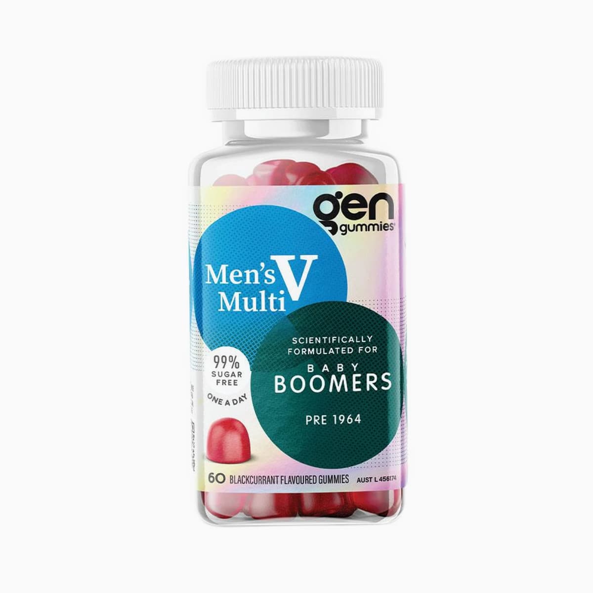 GEN Baby Boomer Men's Multivitamin Gummies Blackcurrant 60 Pack
