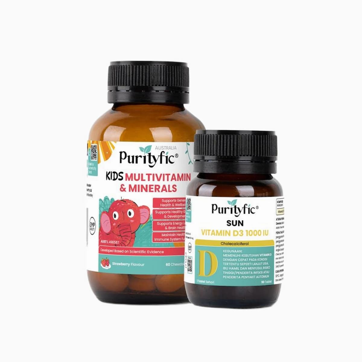 Purity Healthy Family Vitamin D3 + Kids Multivitamin Bundle (2 Bottles)