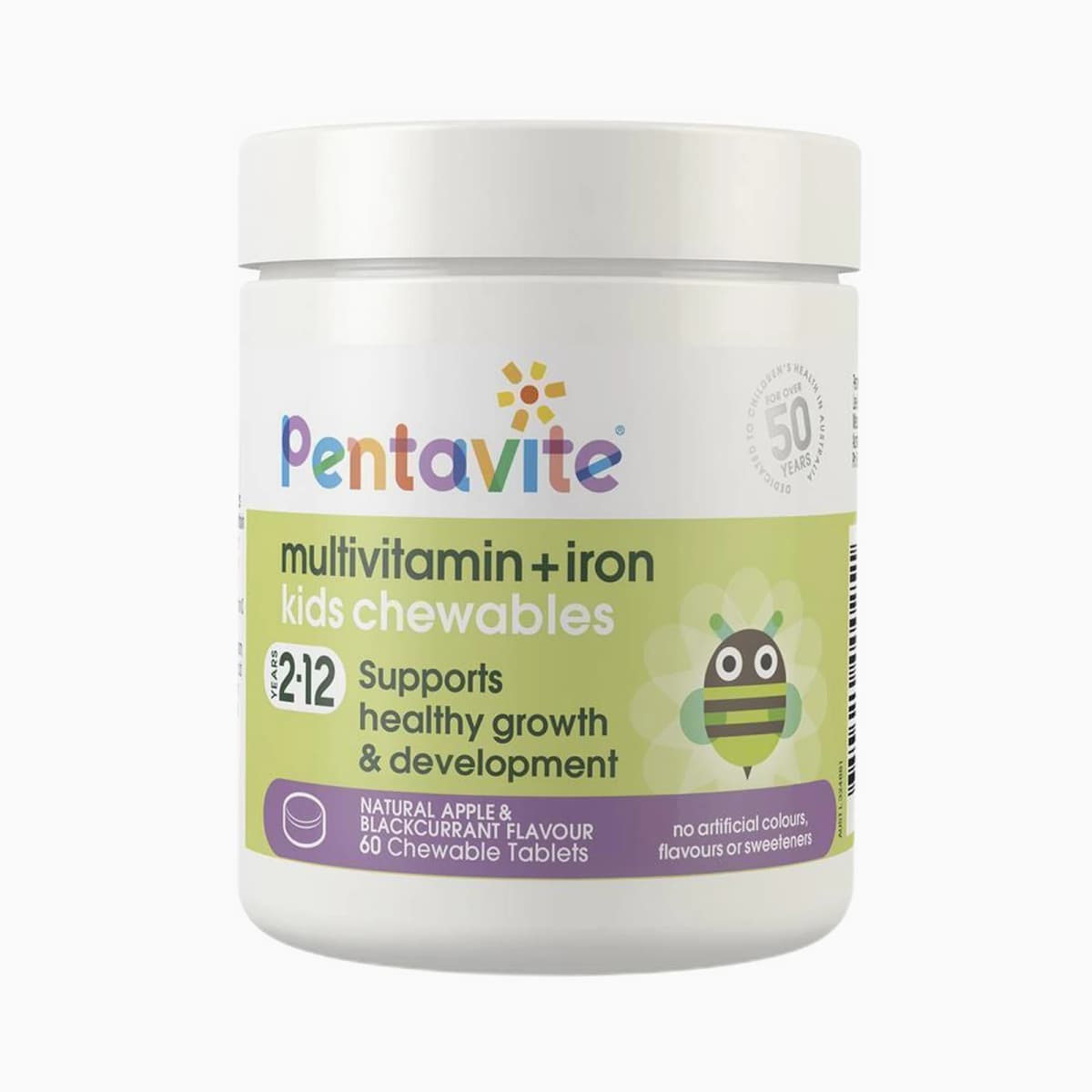 Pentavite Multivitamin + Iron Kids 60 Chewable Tablets