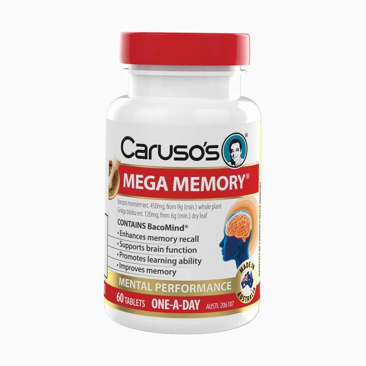 Carusos Mega Memory 60 Tablets