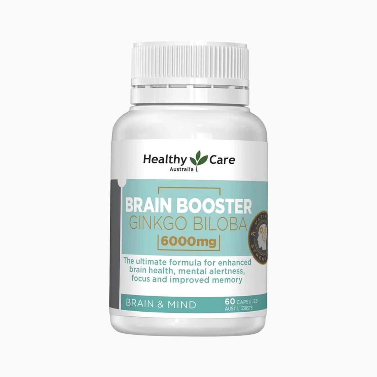 Healthy Care Brain Booster Ginkgo Biloba 6000mg 60 Capsules