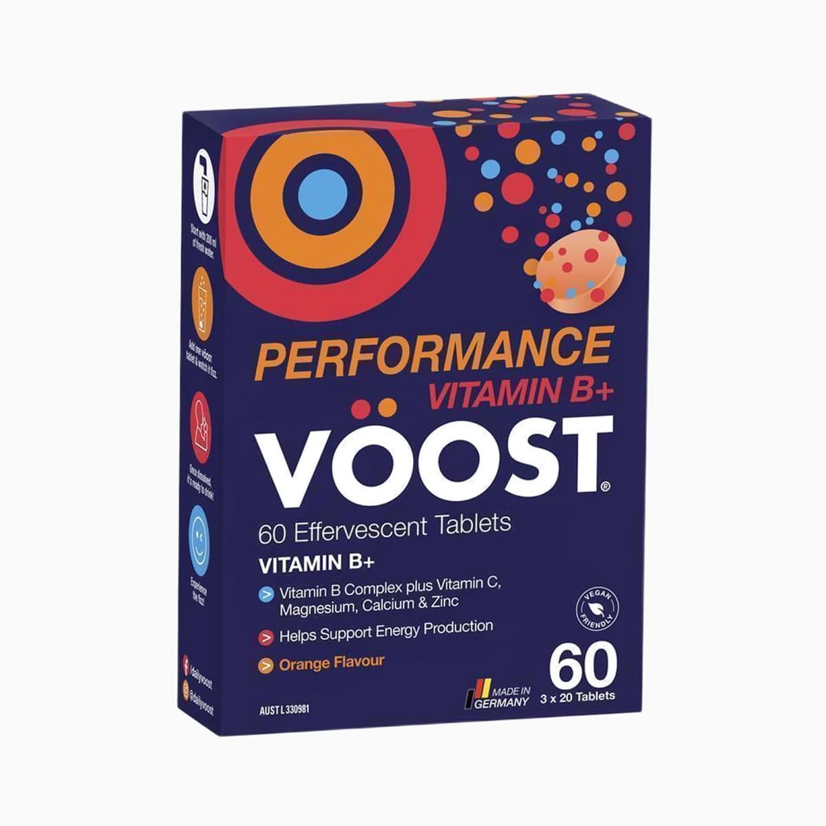 VOOST Vitamin B+ Orange Performance Effervescent 60 Pack