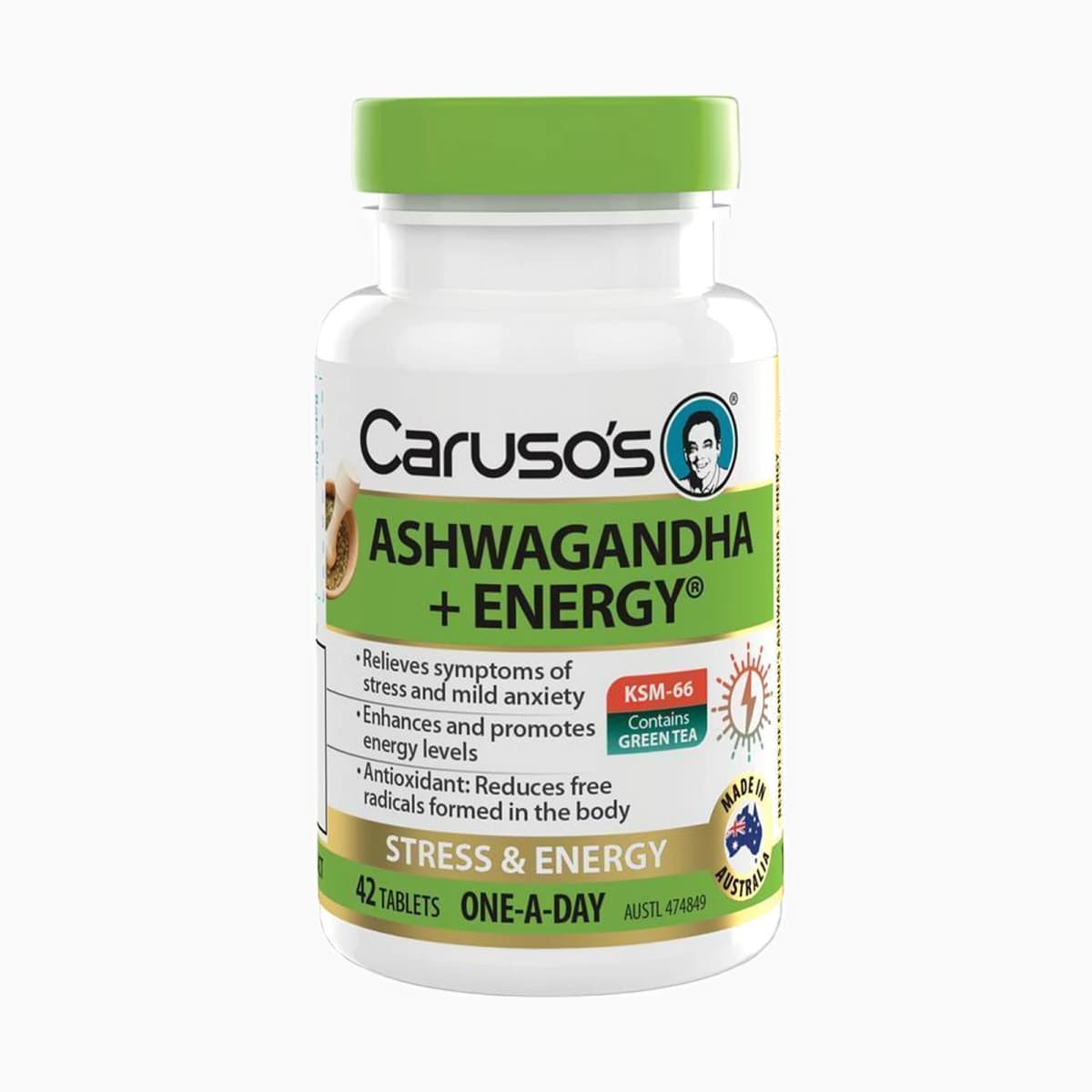 Carusos Ashwagandha + Energy 42 Tablets