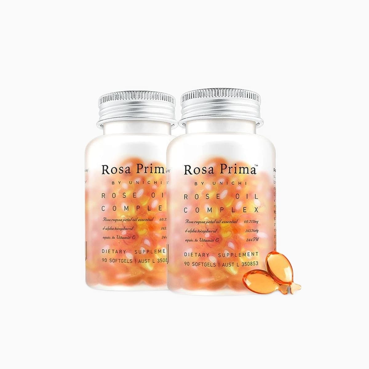 Unichi Rosa Prima Rose Oil Complex 90 Softgels 2Pack
