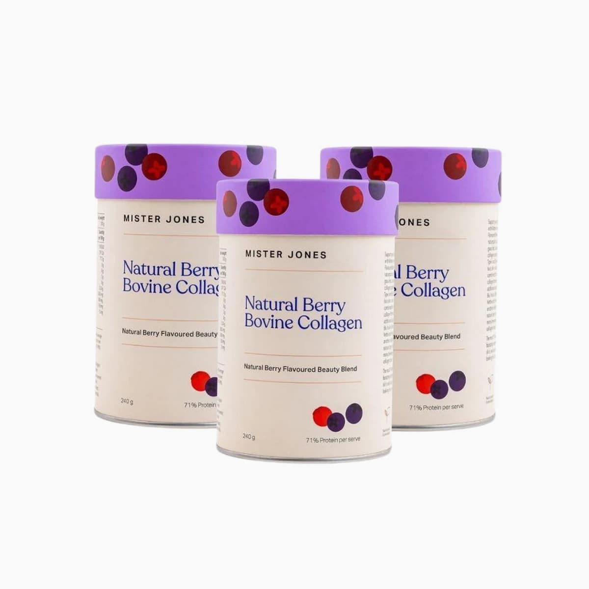 Mister Jones Bovine Collagen Natural Berry 3 Pack