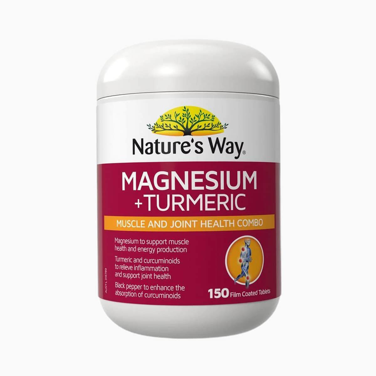 Nature's Way Magnesium + Turmeric 150 Tablets