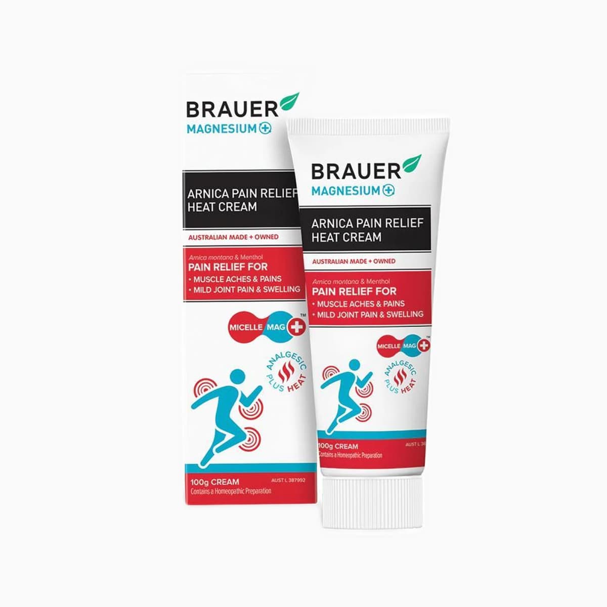 Brauer Magnesium+ Pain Relief Heat Cream 100g